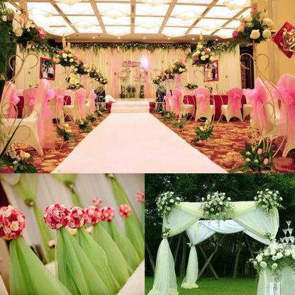 48cm *5*10*15m transparent crystal organza tulle roll fabric for hanging wedding party home decoration new year decoration