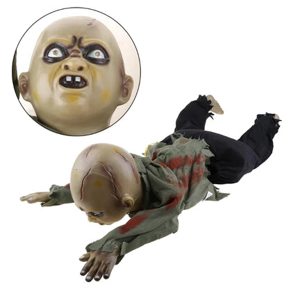 2025 New Animated Crawling Baby Zombie Scary Ghost Babies Doll Haunted Halloween Decor Props Supplies