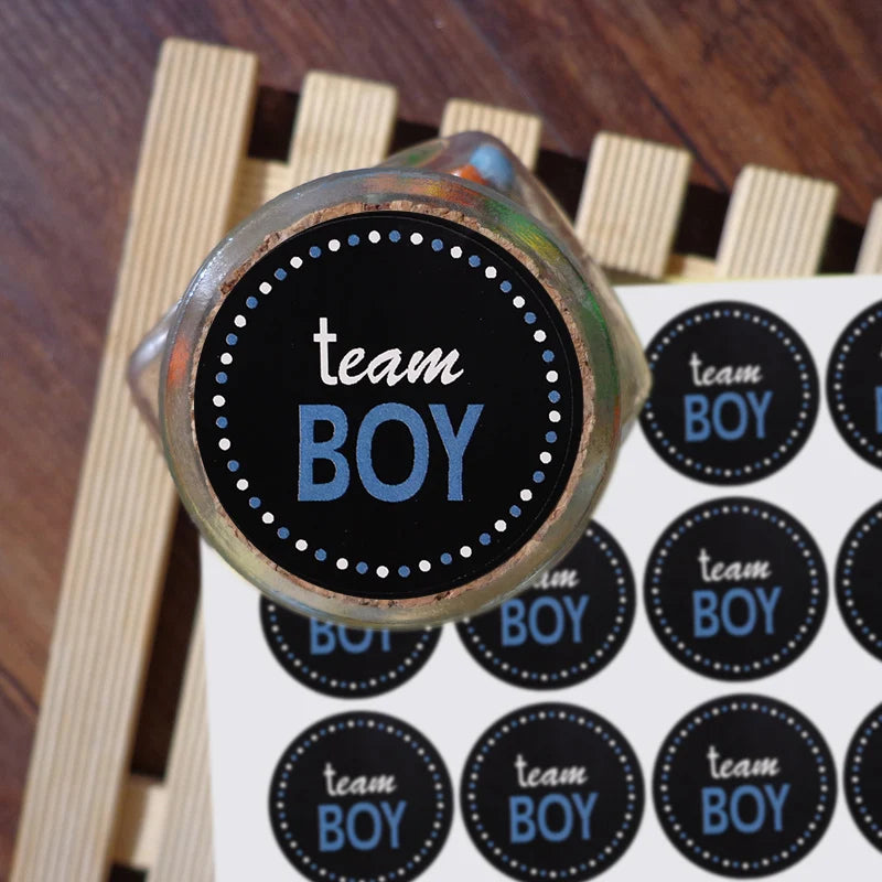 24/48pcs Team Boy Team Girl Stickers Boy or Girl Vote Sticker for Gender Reveal Party Creative Decoration Baby Shower Supplies 6