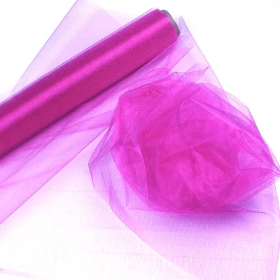 48cm *5*10*15m transparent crystal organza tulle roll fabric for hanging wedding party home decoration new year decoration