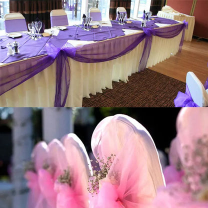 48cm *5*10*15m transparent crystal organza tulle roll fabric for hanging wedding party home decoration new year decoration
