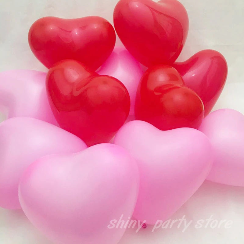 20/50pcs White Heart Balloons Love Inflatable Air Helium Balloon Valentine's Day Marriage Wedding Birthday Party Decor Supplies