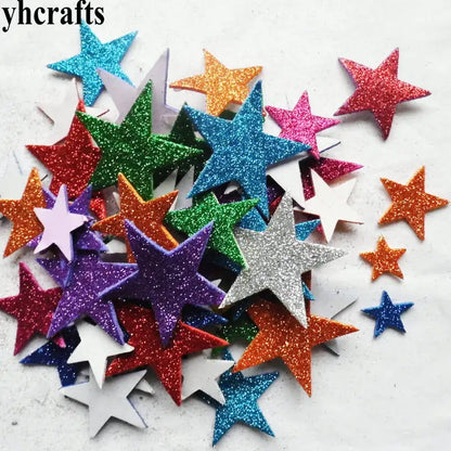 100PCS Star Foam Stickers Set Red Blue White July 4th Independence Day Holiday Craft Supplies for Fourth of July US Celebration