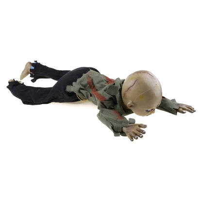2025 New Animated Crawling Baby Zombie Scary Ghost Babies Doll Haunted Halloween Decor Props Supplies