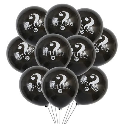 10pcs 10inch Latex Balloons Black He Or She Gender Reveal Decor Globos Helium Air Balls Baby Shower Birthday Party  Decorate