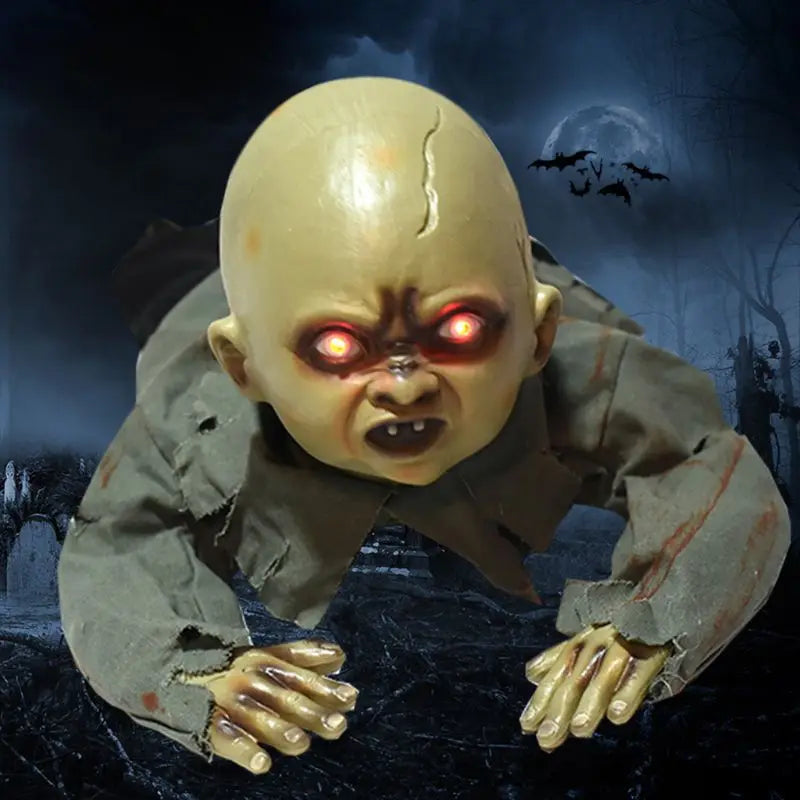 2025 New Animated Crawling Baby Zombie Scary Ghost Babies Doll Haunted Halloween Decor Props Supplies