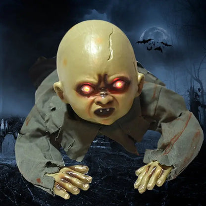 2025 New Animated Crawling Baby Zombie Scary Ghost Babies Doll Haunted Halloween Decor Props Supplies