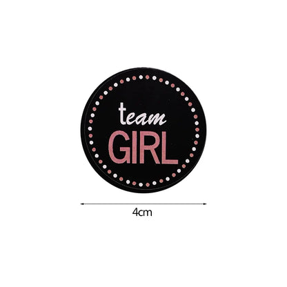 24/48pcs Team Boy Team Girl Stickers Boy or Girl Vote Sticker for Gender Reveal Party Creative Decoration Baby Shower Supplies 6