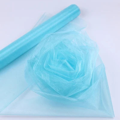 48cm *5*10*15m transparent crystal organza tulle roll fabric for hanging wedding party home decoration new year decoration