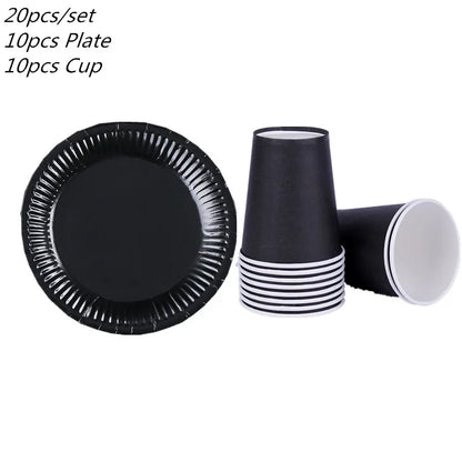 10PCS/LOT Multi-Colored Disk Disposable Plates Cake Paper Pan DIY Decoration for Kids Birthday Party Wedding Tableware Supply