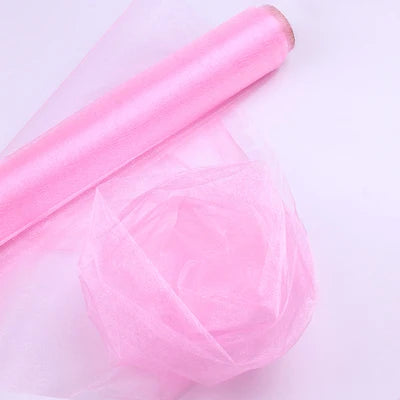 48cm *5*10*15m transparent crystal organza tulle roll fabric for hanging wedding party home decoration new year decoration
