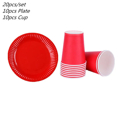 10PCS/LOT Multi-Colored Disk Disposable Plates Cake Paper Pan DIY Decoration for Kids Birthday Party Wedding Tableware Supply