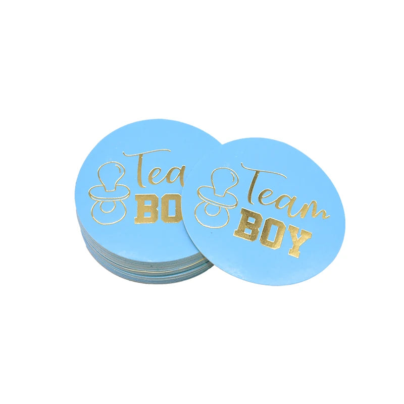 24/48pcs Team Boy Team Girl Stickers Boy or Girl Vote Sticker for Gender Reveal Party Creative Decoration Baby Shower Supplies 6