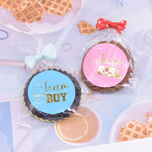 24/48pcs Team Boy Team Girl Stickers Boy or Girl Vote Sticker for Gender Reveal Party Creative Decoration Baby Shower Supplies 6