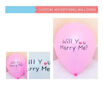 12inch Printed Latex Balloon Will You Marry Me Balloon Decoration Atmosphere Helium Baloon Floating Valentine's Day Proposal Glo