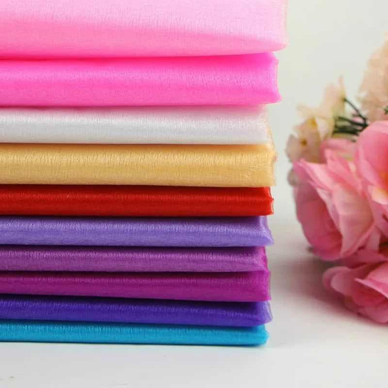 48cm *5*10*15m transparent crystal organza tulle roll fabric for hanging wedding party home decoration new year decoration