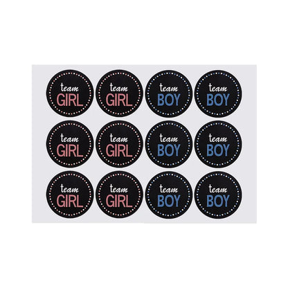 24/48pcs Team Boy Team Girl Stickers Boy or Girl Vote Sticker for Gender Reveal Party Creative Decoration Baby Shower Supplies 6