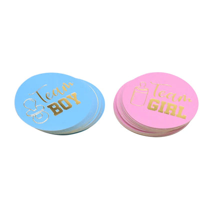 24/48pcs Team Boy Team Girl Stickers Boy or Girl Vote Sticker for Gender Reveal Party Creative Decoration Baby Shower Supplies 6