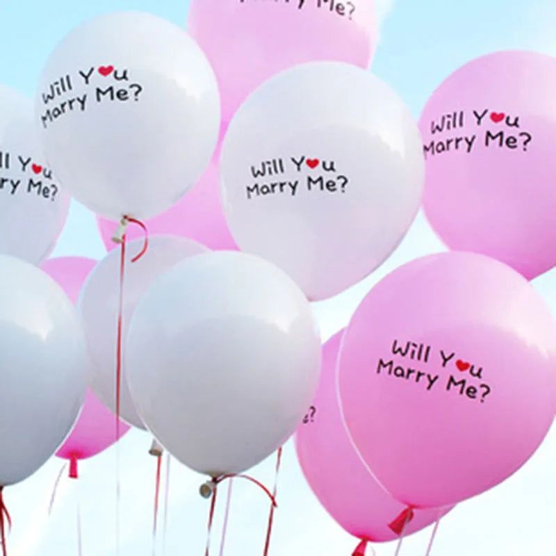 12inch Printed Latex Balloon Will You Marry Me Balloon Decoration Atmosphere Helium Baloon Floating Valentine's Day Proposal Glo