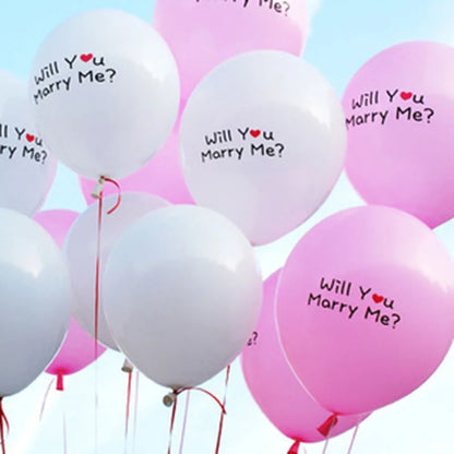 12inch Printed Latex Balloon Will You Marry Me Balloon Decoration Atmosphere Helium Baloon Floating Valentine's Day Proposal Glo