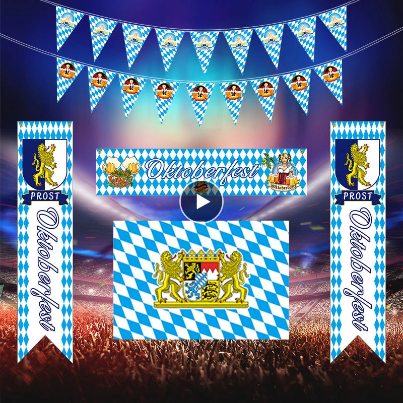 2021 Oktoberfest Decoration German Beer Flag Festival Party Supplies Decor Bavarian 100 People Fiesta Banner