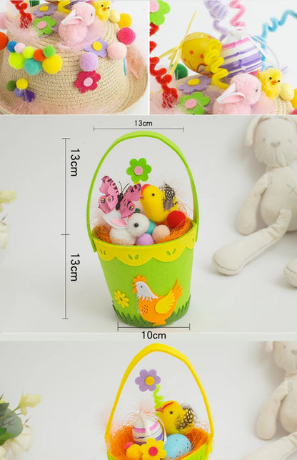 Easter Hat DIY Rabbit Chicken Kindergarten Handmade Material Kit Kids Matching Performance and Catwalk Activity