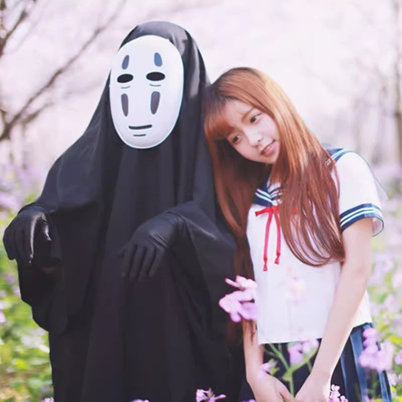 Qianhe Qianxun Faceless Male Cos Costume Comic Exhibition Cosplay Halloween Children Adult Clothes Miyazaki Anime
