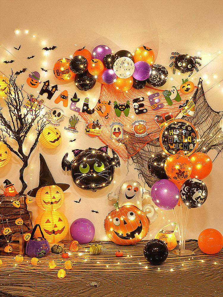 Background Wall Decoration Pumpkin Lamp Children Props Balloon