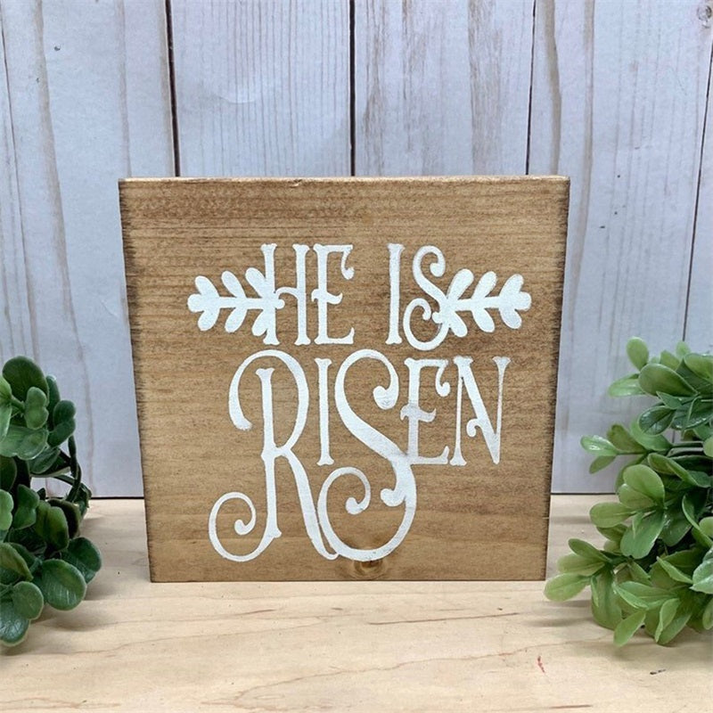 Cross-Border Wooden Easter Crafts Wooden Ornament Table Decorations Church Tray Decoration Creative