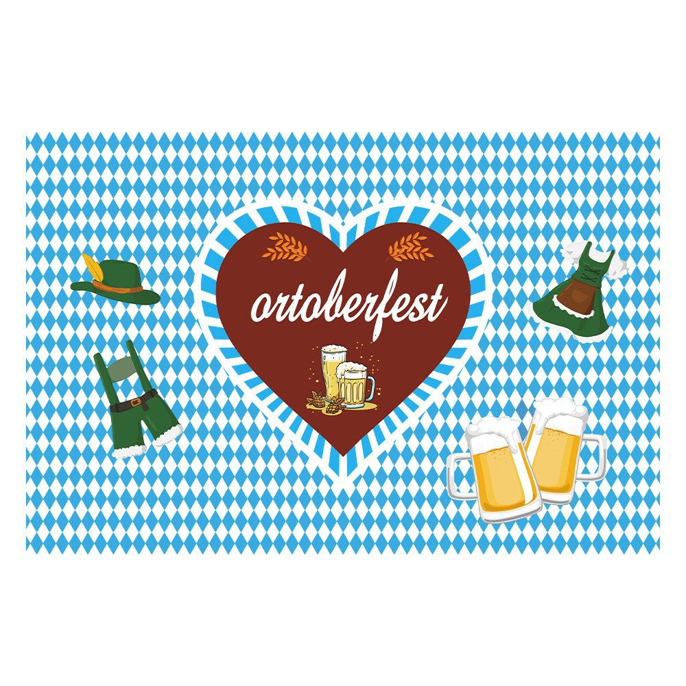Oktoberfest Table Cloth Pennant Decorations Diamond Table Cover Banners Bavarian Beer Festival Indoor Outdoor Party Decorations