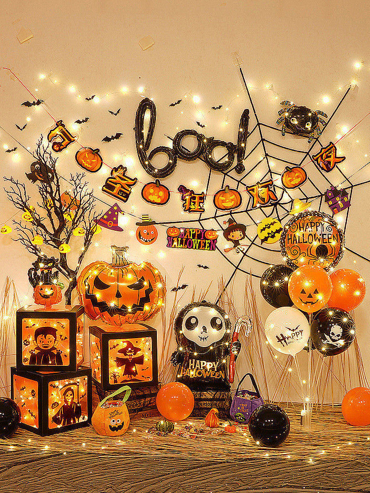 Background Wall Decoration Pumpkin Lamp Children Props Balloon