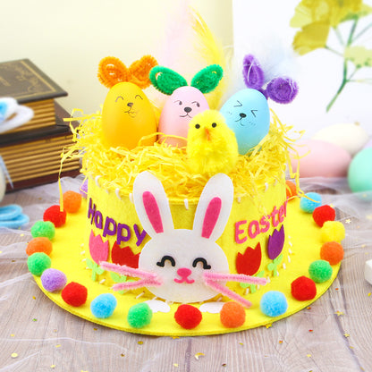 Easter Hat DIY Rabbit Chicken Kindergarten Handmade Material Kit Kids Matching Performance and Catwalk Activity