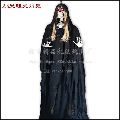 New Voice-Controlled Skull Hanging Ghost Halloween Haunted House Secret Room Props Bar KTV Set Decoration Pendant Horror