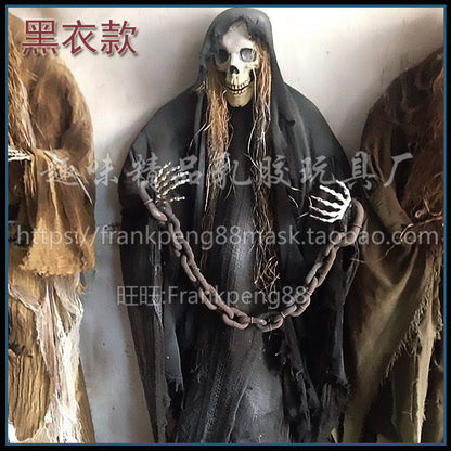 New Voice-Controlled Skull Hanging Ghost Halloween Haunted House Secret Room Props Bar KTV Set Decoration Pendant Horror