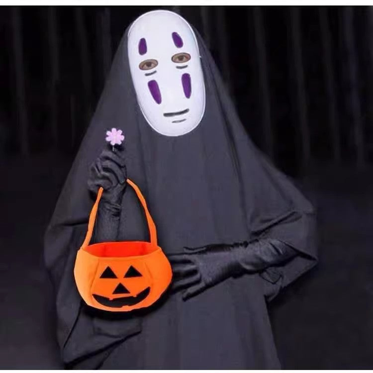 Qianhe Qianxun Faceless Male Cos Costume Comic Exhibition Cosplay Halloween Children Adult Clothes Miyazaki Anime
