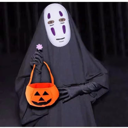Qianhe Qianxun Faceless Male Cos Costume Comic Exhibition Cosplay Halloween Children Adult Clothes Miyazaki Anime