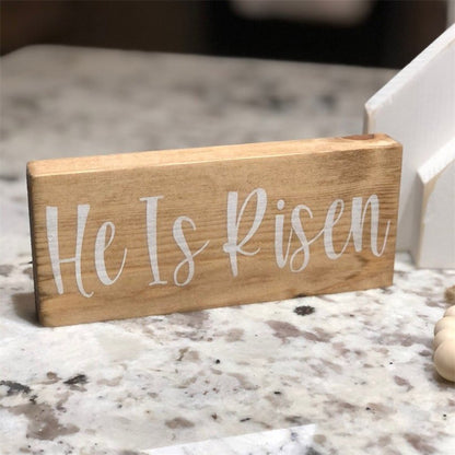 Cross-Border Wooden Easter Crafts Wooden Ornament Table Decorations Church Tray Decoration Creative