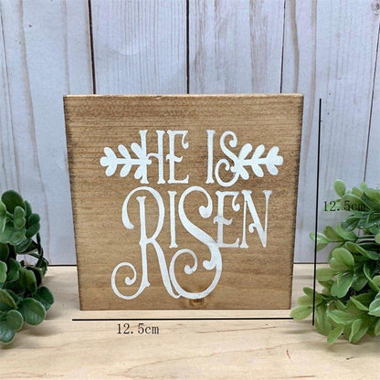 Cross-Border Wooden Easter Crafts Wooden Ornament Table Decorations Church Tray Decoration Creative