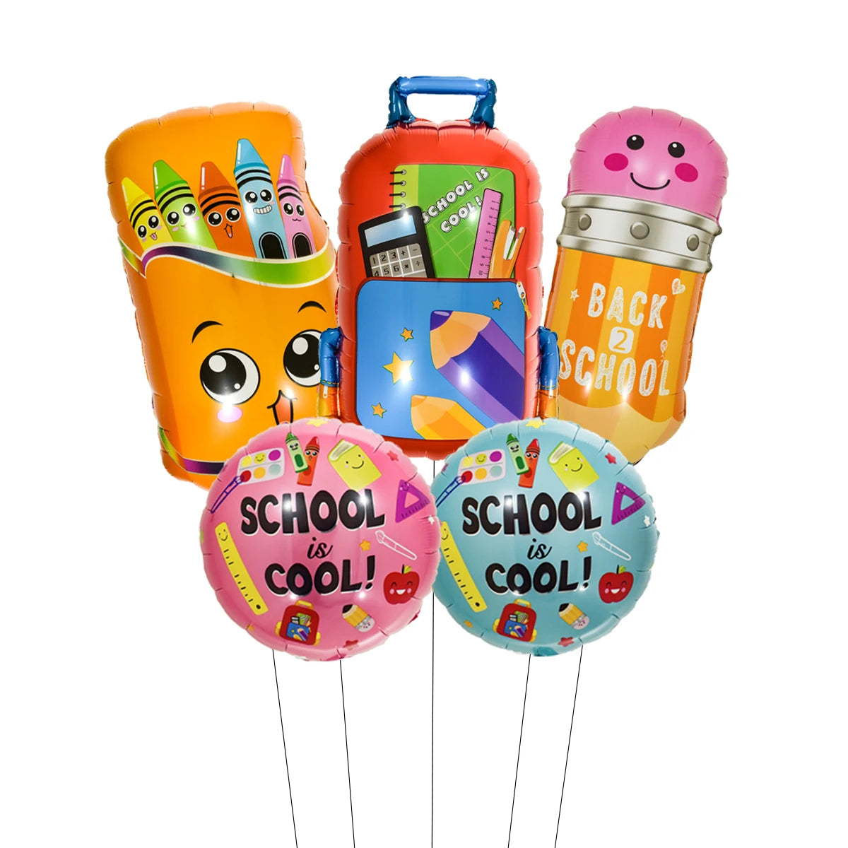2026 Back To School Foil Balloons Set School Opening Day Decoration Back to School Campus Classroom Decoration