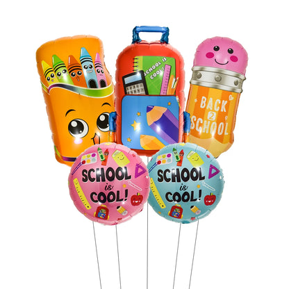 2026 Back To School Foil Balloons Set School Opening Day Decoration Back to School Campus Classroom Decoration