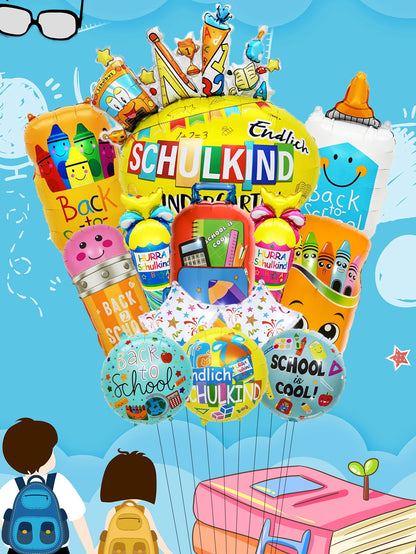 2026 Back To School Foil Balloons Set School Opening Day Decoration Back to School Campus Classroom Decoration