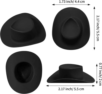 5/10/20/30/40/50pc Mini Cowboy Hat Plastic Cowgirl Cute Doll Hat Western Wedding Birthday Party Supplies Accessories Cake Topper