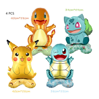 Pokemon Birthday Party Decoration New Lightning Pikachu Balloon For Kids Event Supplies Disposable Tableware Banner Backdrop
