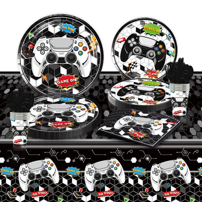 Video Game Birthday Party Decoration Video Game Happy Birthday Paper Plates Cups Napinks Tablecloth Background Balloons Supplies