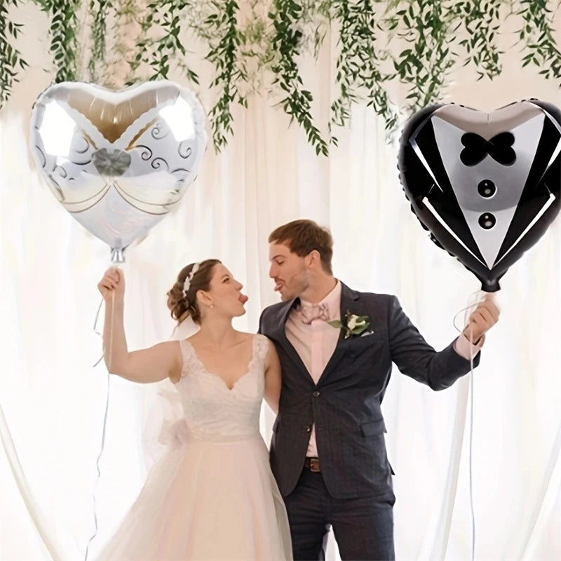 2PCS Couple Balloon Wedding Decoration Foil Balloons Romantic Wedding Dress Balloon