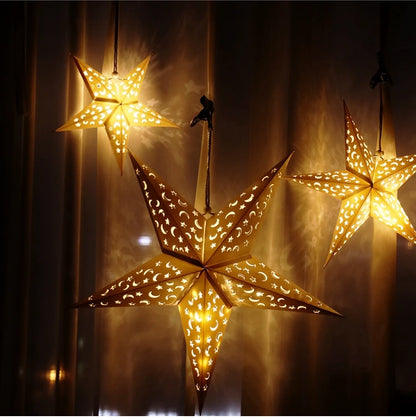 Hollow Star Hanging Pendants Ramadan Decorations 2025 for Home Ramadan Islamic Muslim Party Gifts Eid Mubarak Home Decorations