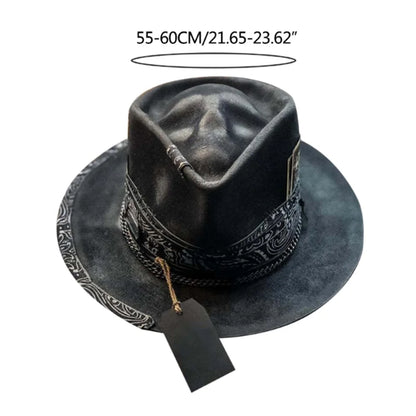 Black Gothic Cowboy Hat Unique Headwear Halloween Party Accessory Skull Cowboy Hat Spooky Headwear Festival Cowboy Caps Ornament