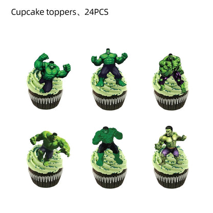 Super Hero Hulk Birthday Party Decoration Balloons Kids Disposable Tableware Cup Plate Backdrop Cake Topper Baby Shower Supplies