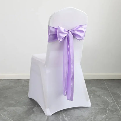 Wedding Decoration Chair Satin Sash Bow Tie Self TIe For BIrthday Party Festival Hotel Holiday Shiny Look Luxury Dining Room