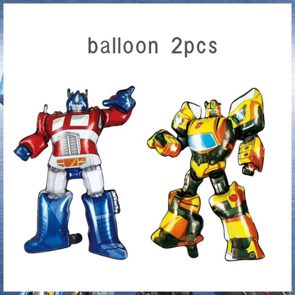 Transformation Birthday Party Decoration Plates Tablecloth Shape Shifting Robot Balloon Backdrop Baby Shower Kids Party Supplies